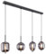 bmf-versand® Rauchglas Hängelampe Esstisch 4-Flammig aus Glas - Moderne Pendelleuchte Schwarz als Esszimmerlampe Wohnzimmerlampe Schlafzimmerlampe hängend - Hängeleuchte Deckenleuchte Flur