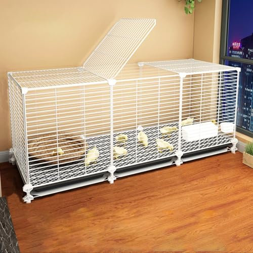 beaka DIY Verschlüsselter Metalldraht-Hühnerkäfig, Geflügelhaustierkäfig, Kleintierlaufstall Hühnerstall Ideal Für Hühner Enten Wachtel Und Weitere Kleintiere (Color : A, Size : 109 * 37 * 40cm)