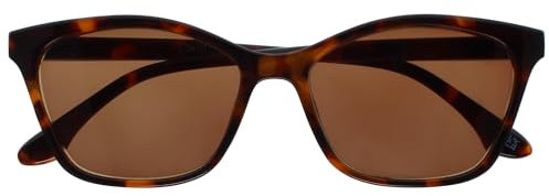 OPULIZE KAT Gafas de Lectura Solares - Elegante Montura Ojo de Gato - Marrón Carey - Hombres y Mujeres - Bisagras de Muelle - S59-2 - +2.00