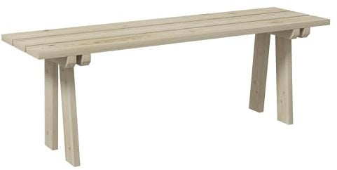 Outsunny Banco de Madera Banco de Jardín de 2 Plazas Carga 220 kg Banco de Exterior para Patio Terraza Piscina 130x38x45 cm Natural