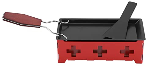 Yctze Home Kitchen Grilling Tool, Portable Non-Stick Cheese Raclette Rotaster, Mini Raclette Grill for 2, Wood Stove Raclette, Individual Cheese Squeegee, Candle Raclette Baking