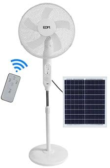 EDM Ventilador de Pie 33523 Blanco 25 W Solar