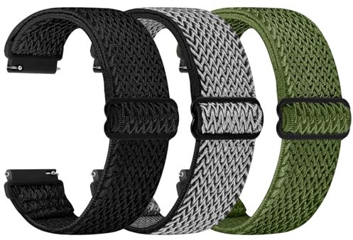 TumpCez Elastische Uhrenarmbänder,16mm 18mm 19mm 20mm 22mm 24mm Schnellverschluss Nylon Armband Verstellbare Aatmungsaktive Sportbänder Ersatzarmband für Herren Damen