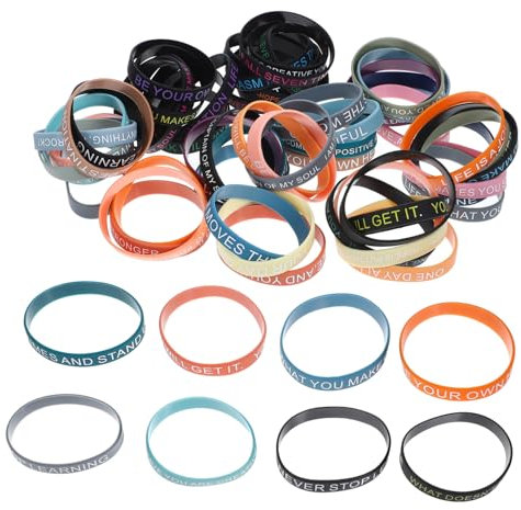 KOMBIUDA 100stücke Silikonbänder Motivierend Farbiges Silikon Elastisches Zitatband Diy-armband Unisex Zitate-armband Inspirierende Armbänder Silikonarmbänder Farbiges Armband Diy-silikonar