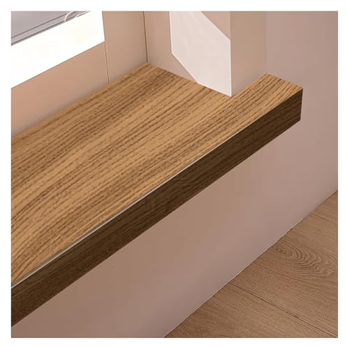 APMOE Fensterbank Innen Holzmaserung - PVC Fensterbrett Innen - Fensterbank Abdeckung - Fensterbank Verkleidung Innen für Zuhause, Innenfensterbank Fensterbänke Nach Maß, Kunststoff(J,20 cm x 110 cm)