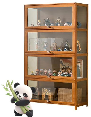 Ddasam Glas Acryl vitrine, setzkasten mit Scheibe, Vitrine für Sammlerstücke, Wohnzimmerschrank, durchsichtige Vitrine für Wohnzimmer und Büro Schwarz140×70×33cm,Vitrine mit 4 Fächern