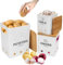 Aevcvok Juego de 3 Caja para Guardar Patatas, Tarros de Guardar Patatas Cebollas y Ajos, Almacenaje Patatas con Tapa y Orificios de Ventilación, Caja Patata Cebolla Ajo Organizador Cocina, Blanco