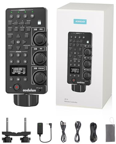 Wireless Camcorder lanc Zoom Controller for Sony - Aodelan Wired Video Camera Remote Control with IRIS Focus Zoom ND Adjust for ILME-FX6,PXW-FX9,PXWZ280V/Z280T,PXWZ190V/Z190T; Replaces Sony RM-30BP