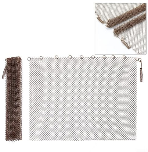 Kamingitter mit Kette, zuverlässiger Funkenschutz für sicheren Genuss, 2 Stück