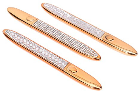 DRESSOOS 3pcs Waterproof Eye Lining Gel Pens Soft Tips, Colorful Self-adhesive False Eyelashes Set, Crystal, Pink, and Rose Quartz Handles, Smudge-resistant Makeup Supplies for Women