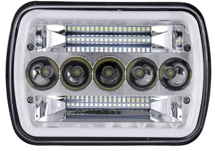 BXHSFA 5X7 Zoll 7X6 Zoll Scheinwerfer Hallo-Lo Strahl Halo DRL for Jeep Cherokee for XJ for Wrangler YJ