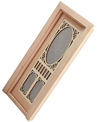 BESTonZON Miniature Door for Mini House Scale Dollhouse Furniture Hollow Wooden Diy Accessory