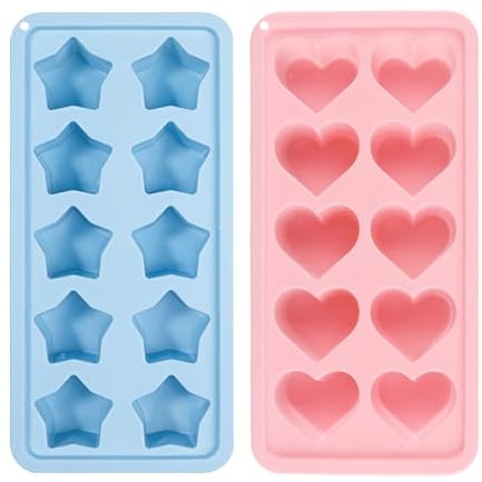 OAOSDH Stampo A Cuore A 1 Pezzo E Stampo A Stella da 1 Pezzi, Stampo per Ghiaccio, Stampo in Silicone, Stampo Creativo, Stampo di Cioccolato.