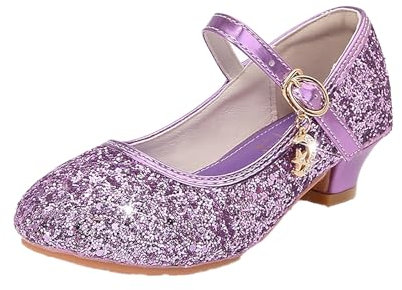 cfpqv Mary Jane Scarpe da donna con cinturino con brillantini, scarpe da donna, eleganti e comode, ballerine, scarpe da ballo, scarpe da sera, cosplay, feste, costume da principessa, Lilla, I