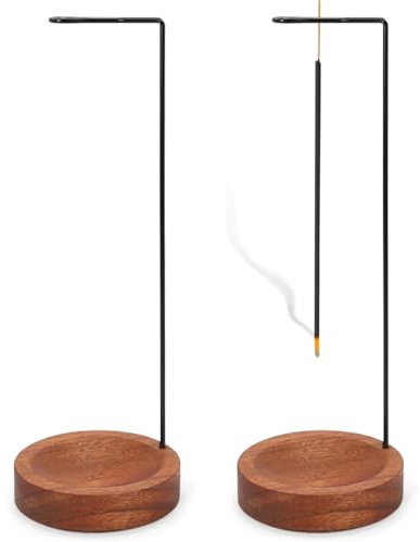 Paquete de 2 soportes para varillas de incienso, base de madera 7 en 1, soporte de incienso para el hogar, yoga