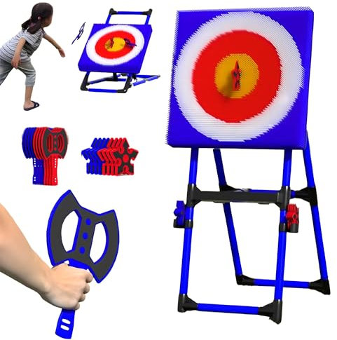 Axe Throwing Game Set for Adults - Backyard and Indoor Fun with 8 Long-handled Flying Axes & 8 Six-star Darts - Perfect for Family and Parent-child Activities