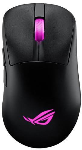 ASUS ROG Keris II Origin Ratón Gaming inalámbrico, 64 g, ergonómico, Conector Push-Fit Switch, Sensor óptico de 42K, ROG Micro Switch II, ROG Omni Receiver, 5 Botones programables, Negro