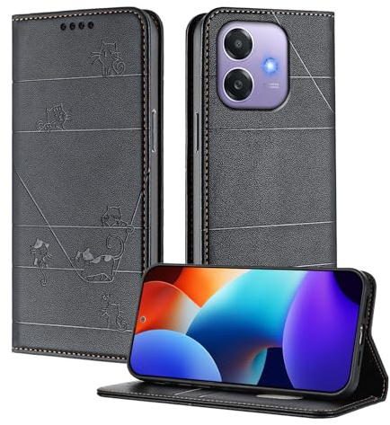 XINYEXIN Custodia in Pelle per Oppo A40m/A40 4G/A60 5G/A3 4G 5G | Nero, Cover a Libro, Portafoglio, Blocco RFID, Slot per Carte, Chiusura Magnetica, Supporto, Antiurto