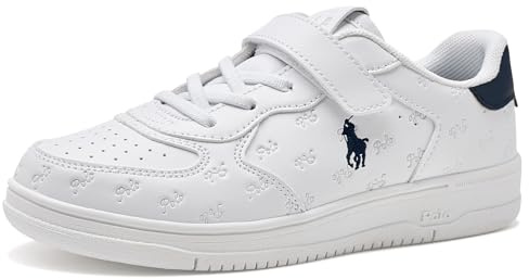 Polo Ralph Lauren Jungen Masters Court Ps (Little Kid), weiß/Marineblau, 12 Little Kid
