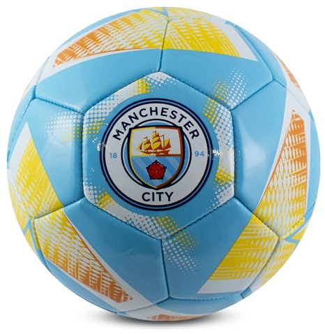 Hy-Pro Manchester City F.C. Football - Size 3, Spiral Design | Officially Licensed, Man City Merchandise, Training, Collectible For Kids and Adults