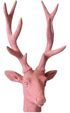 MACOSA PO671080_022 Hirsch Büste Apricot Rosé modern 22 cm Dekohirsch Dekobüste Dekofigur Skulptur Herbst Winterdekoration Deko Winter