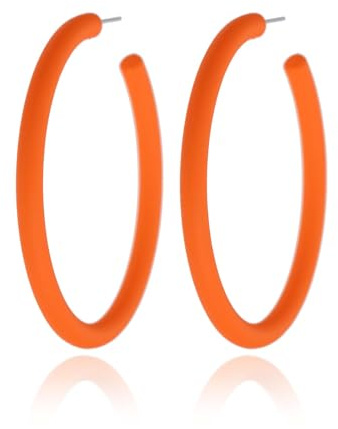 Neon Ohrringe Damen, Ohrringe Creolen Neon, 80er 90er Jahre Outfit Accessoires, Neons Ohrringes Acryl für Karneval, Mottoparty, Maskerade, Outfit Party