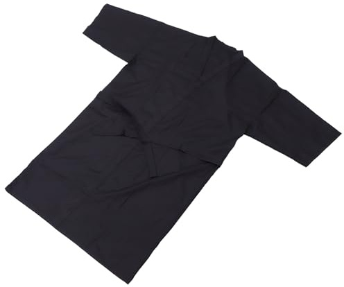 NULYLU Robe de Coiffure Noire pour Salon, Vêtement de Spa Multifonctionnel en Fibre Résistante, Cape Pratique pour Coloration et Soins Capillaires, Combinaison Professionnelle pour Salon
