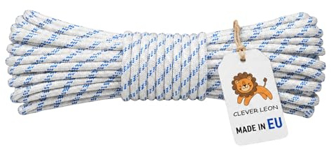 Clever Leon Corda Polipropilene Intrecciata 8 mm 30 m Corda Multiuso per Campeggio, Tenda, Telo, Giardino e Nautica, Resistente UV per Fissaggio e Trasporto Esterno