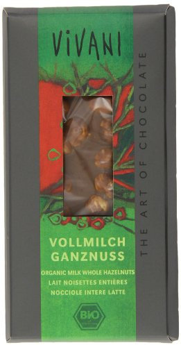 Vivani Vollmilch Nuss mit ganzen Nüssen 100g, 5er Pack (5 x 100 g) - Bio