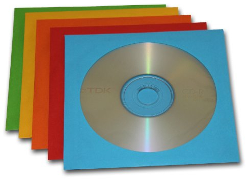 TDK - 10 dischi CD-R vuoti e 10 buste colorate