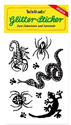 * WILDTIERE * Glitter-Sticker / Glitzer-Sticker von Lutz Mauder // Spinnen Schlangen Skorpione Eidechsen Sticker Glitter Tattoo Glittersticker Kinder Kindergeburtstag Geburtstag Mitgebsel Geschenk Basteln Aufkleber