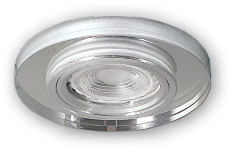 LICHT DISCOUNT LED Einbaustrahler GU10 230 V Glas Spot S1370WH inkl. 3 W LED warmweiss Leuchtmittel und GU10 Fassung - Deckeneinbaustrahler Deckeneinbauspot Einbauspot