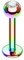 Piersando Piercing Stab Stecker Kugel mit Kristall Lippen Labret Lippenpiercing Ohr Tragus Ohrpiercing Helix Nase Intim Zungen Nasen Rainbow 1,2mm x 6mm x 3mm