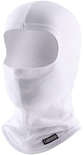 Ladeheid Sturmhaube Winter Skimaske für Herren und Damen Silverplus Thermoaktiv Balaclava Komfort Ideal für Ski Sturmmaske Motorrad Fahrrad LA-127 (Weiß, XL/XXL)