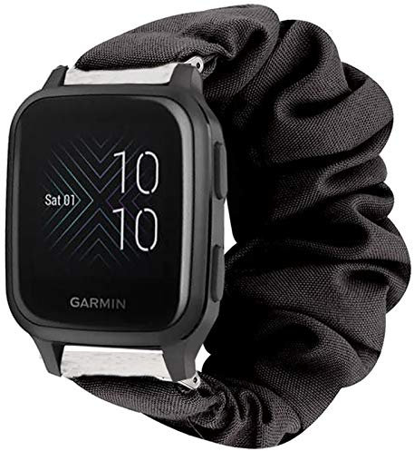 LvBu Cinturino compatibile con Garmin Venu SQ, morbidi elastici per capelli per smartwatch Garmin Venu SQ, Nero , Classico