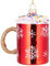 BRUBAKER Taza de Navidad con Chispas - Vidrio Pintado a Mano Bola de Navidad - Boca Soplada Figuras de Decoración del arbol de Navidad Divertidas Decoración Colgante Bola de arbol - Ca. 9 cm