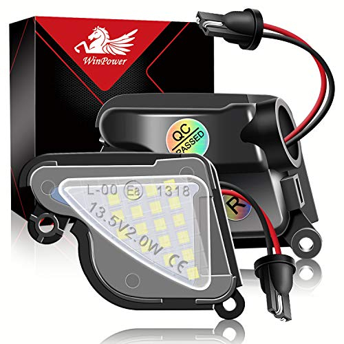 WinPower Umfeldbeleuchtung LED Spiegel Umgebungslicht mit E-Prüfzeichen Weiß Fehlerfrei Kompatibel mit Skoda Superb MK2 Octavia MK2/MK3 usw., 2 Stück.