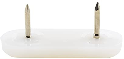 GLEITGUT 4 x Kunststoffgleiter mit Nagel oval Möbelgleiter für Stühle Ovale Stuhlgleiter Weiss (44 x 16 mm)