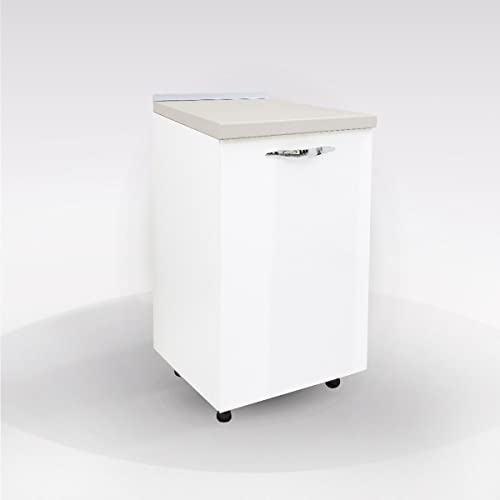 My Brand Germanvox Cucina Componibile, base, pensile, mobile lavello e incasso forno e piano cottura, colapiatti Bianco lucido (BASE 45 CM)