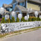Silberhochzeit Deko Banner 270x35cm 25. Hochzeitstag Partybanner Polyester und 12 Pcs Latex Luftballons (12 Zoll) Hängende Dekoration für Silberhochzeit 25. Jubiläum 25. Hochzeitstag usw.