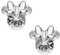 Ohrstecker Minnie-Maus mit Geburtsstein, Disney für Mädchen, Silber, Disney-Schmuck, verziert mit Zirkonia, Klar