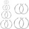6 Paare Edelstahl Ring Ohrringe Set Ohr Hoop Rund Ohr Ringe Set 6 Größen