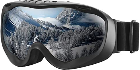 AVAWAY Skibrille Snowboard Brille für Brillenträger Herren Damen Jugendliche OTG UV-Schutz Anti Fog Linse Abnehmbar Skibrillen Verspiegelt für Jungen