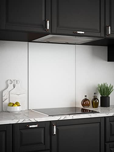 Ice White Glass Kitchen Splashback 600mm x 750mm