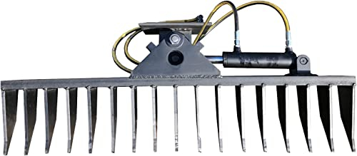SRM Design Roderechen Wurzelrechen Aufnahme Universalplatte zum Selbstbau Breite 150 cm hydraulisch schwenkbar Feinwurzelrechen für Minibagger Feinwurzelschneide Rechen für Bagger