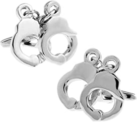 Manchettenknoepfe Klein, Silber Manchettenknoepfe Klein Handschellen Vatertagsgeschenk 2.2X2.4CM