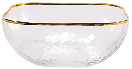 Kichvoe Glasschale Goldrand Salatschüsseln Mit Goldenem Rand Dessertschüssel Süßigkeitengerichte Servierschüsseln Snackbehälter Gewürzschüsseln Für Die Küchenzubereitung Pasta Popcorn Essensbehälter