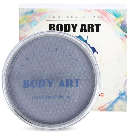 FLYISH DIRECT Profi-Schminke Gesichtsbemalung und Bodypainting, 30g Profi-Aqua Schminke, Wasserbasis Schminke Farben, für Halloween, Fasching, Partys, Grau