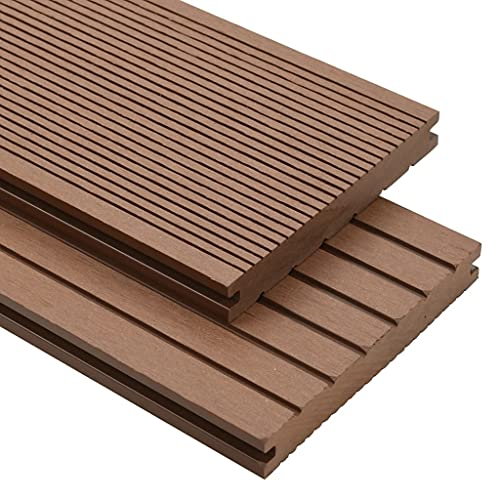 INLIFE WPC Massive Terrassendielen mit Zubehör 20 m² 2,2 m Hellbraun,518.4kg,275663