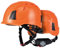 PRO FIT Arbeitsschutzhelm D!-Rock Orange - Belüfteter Bauhelm mit Drehrad - 53-56 cm Kopfband - 30 mm Stecktaschenhalterung - Für die Baustelle